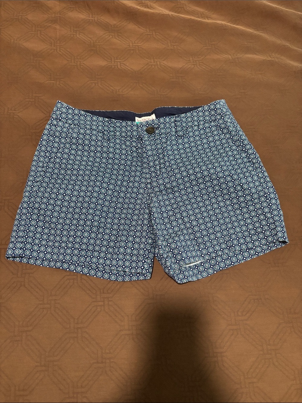 Women's Blue Patterned tailored shorts